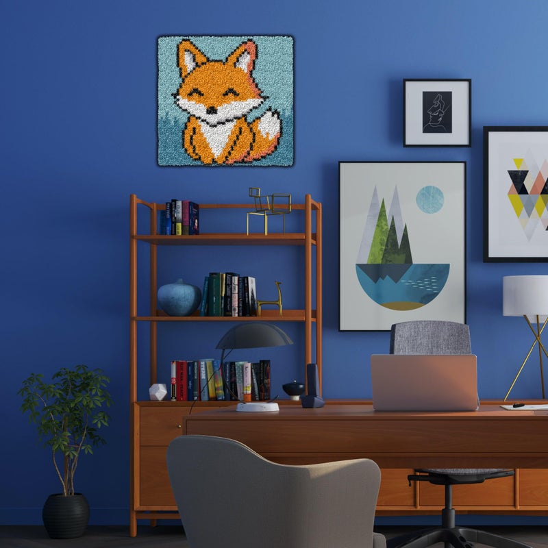 YP Latch Hook Kits for Kids Adults DIY Rug Tapestry Kits with Printed Canvas Embroidery Kits Festival Gifts Home Decoration (Fox,11.8inch X 11.8inch) - Image 4