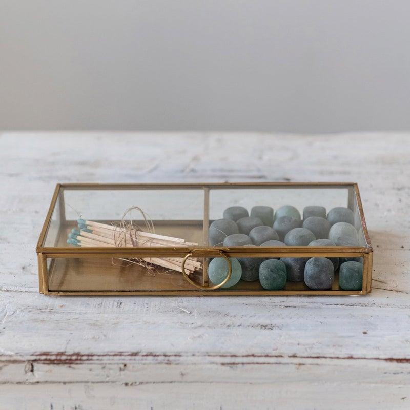 Creative Co-op Brass & Glass Display Box - Image 3