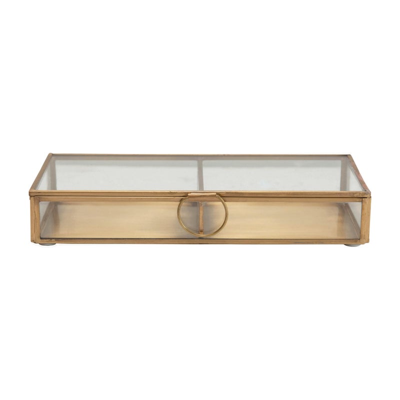 Creative Co-op Brass & Glass Display Box - Image 1