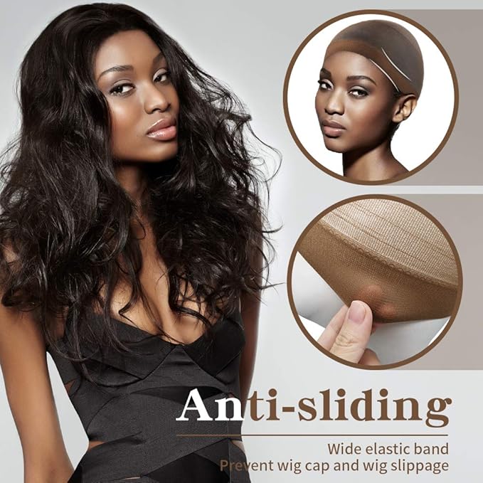 Dreamlover HD Wig Cap to Hold Wig in Place Bald Cap for Wigs Invisible HD Wig Cap for Lace Front Wig HD Dark Brown Wig Cap 12 Pieces - Image 3