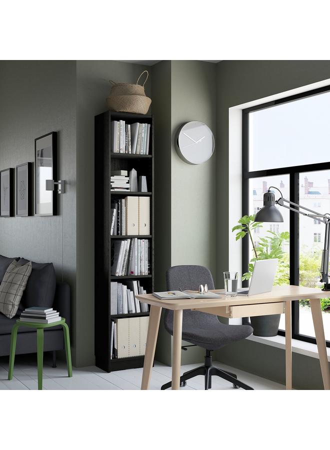 erorex Bookcase, Black Oak Effect, 40X28X202 Cm - Image 3