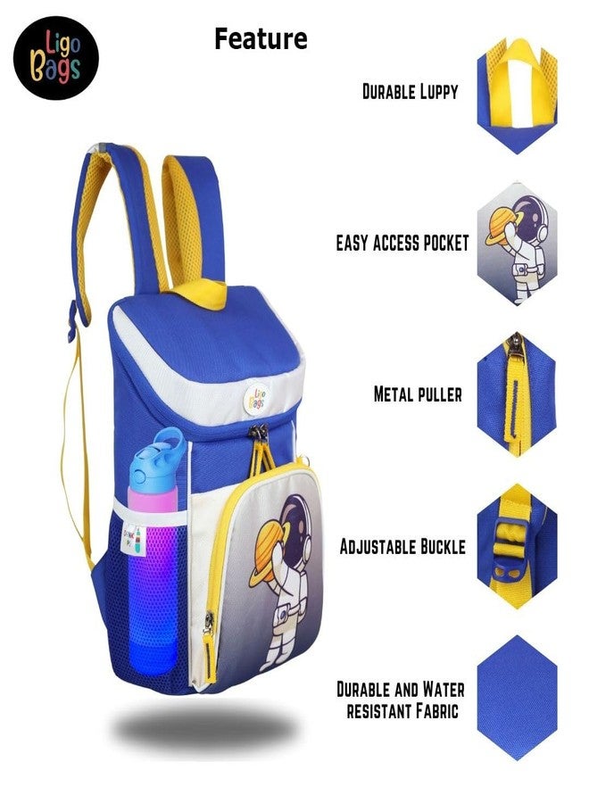 Ligo 14 Inch Kindergarten School Bags for Boys & Girls | Suitable for Nursery to UKG Kids (Blue) - Image 3