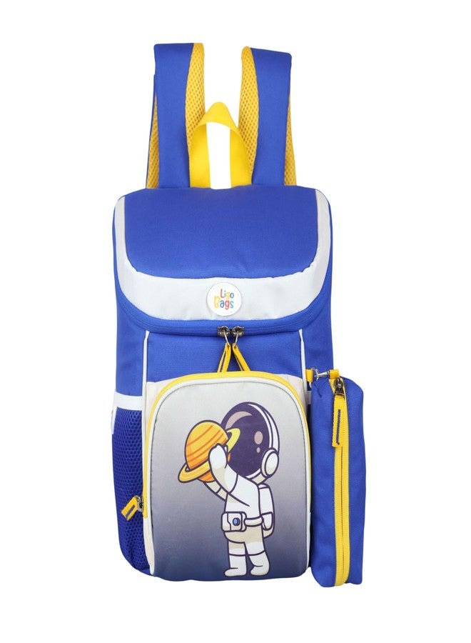 Ligo 14 Inch Kindergarten School Bags for Boys & Girls | Suitable for Nursery to UKG Kids (Blue) - Image 1