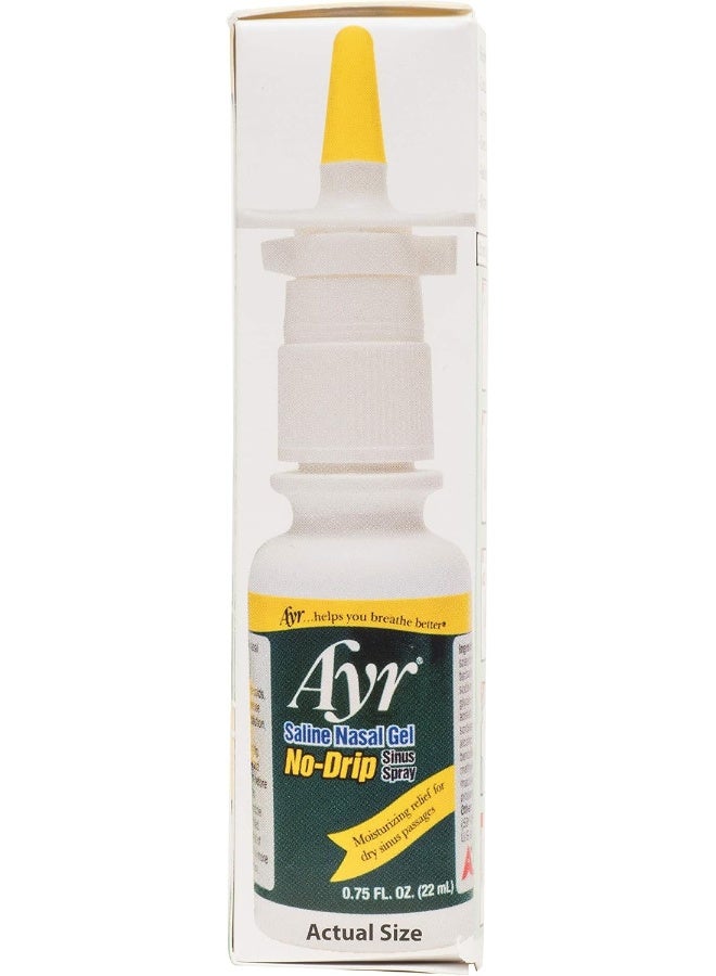 AYR Saline Nasal Gel No-Drip Sinus Spray With Soothing Aloe Vera, 0.75 Ounce Spray Bottle  - Image 2