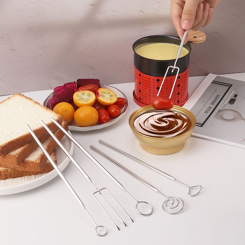 Stainless Steel Small Triangle Cheese Fondue Fork Tool for Chocolate and Cheese Dipping Reusable Kitchen Gadget - Image 4