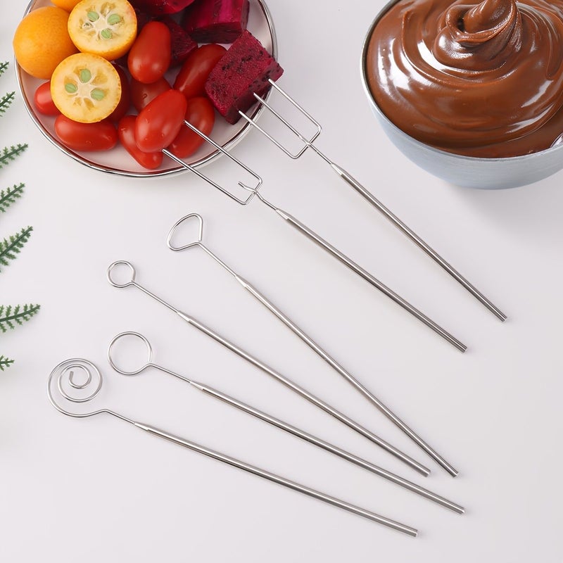 Stainless Steel Small Triangle Cheese Fondue Fork Tool for Chocolate and Cheese Dipping Reusable Kitchen Gadget - Image 2
