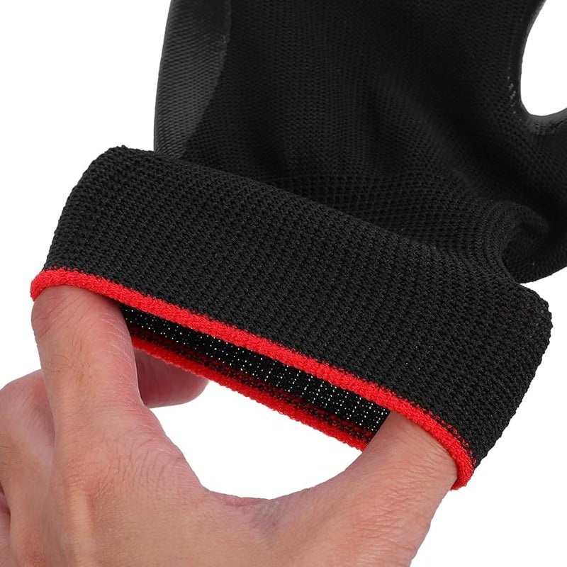 قفازات عمل ثقيلة مضادة للانزلاق 12 زوجًا باللون الأسود للبناء والبستنة وتفصيل السيارات - Image 4