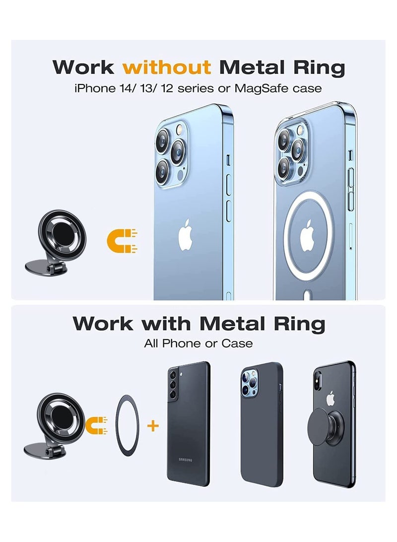 360° Magnetic Car Mount for Phone Holder, All Metal Magnetic Phone Holder Car Phone Holder with Magnetic Grip Magnetic Phone Holder with MagSafe Mount Fit for iPhone 14 13 12 Pro Max Plus Mini MagSafe - Image 2