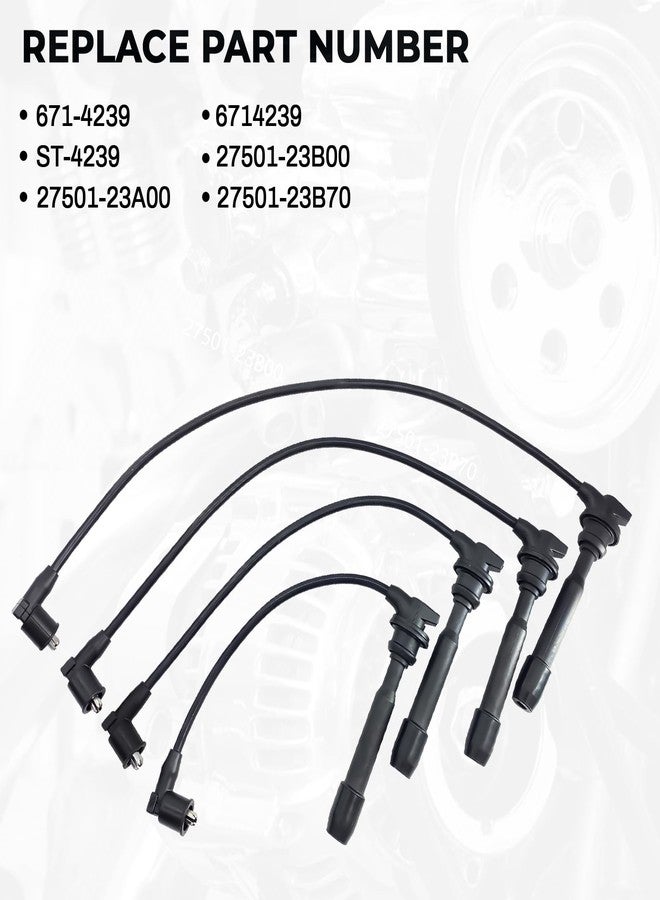 DTMAP Ignition Spark Plug Wires Set Compatible with Hyundai Elantra 1996-2012,Tucson 2005-2009,for Kia Sportage 2005-2010 Soul Spectra 1.8L 2.0L - Image 3