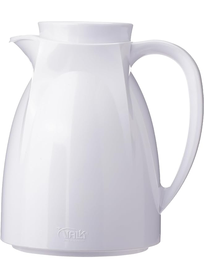 Valk Vacuum Flask With Double Wall Glass 300Ml Wide Mouth With Anti Leakage Cap Double Walled Travel Mug White - Image 1