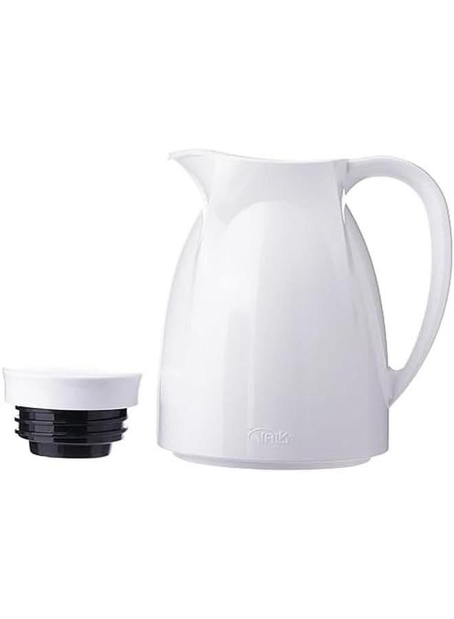 Valk Vacuum Flask With Double Wall Glass 300Ml Wide Mouth With Anti Leakage Cap Double Walled Travel Mug White - Image 2