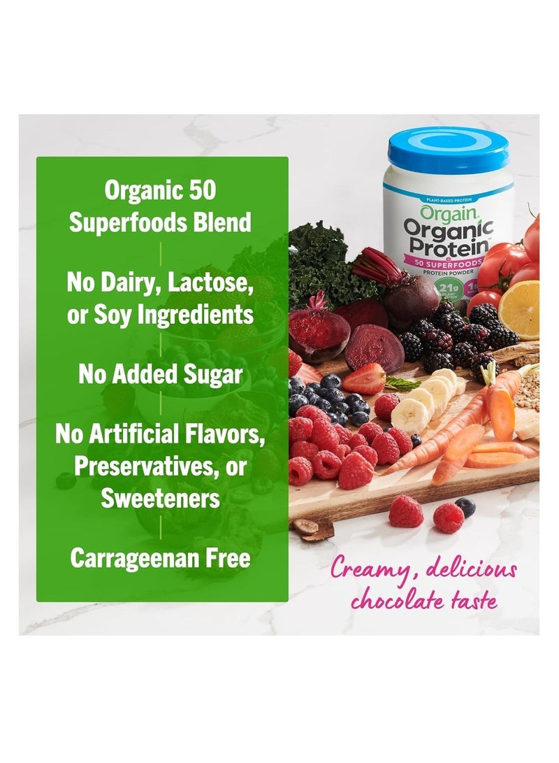 Orgain Organic Superfoods Protein Powder 1.12lb Creamy Chocolate Fudge - Image 5