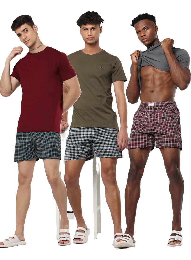 OSCAR JEANS 6 Pack Mens Boxers Underwear Cotton Rich Relaxed Fit Antibacterial Soft Elastic Waistband  - Image 1