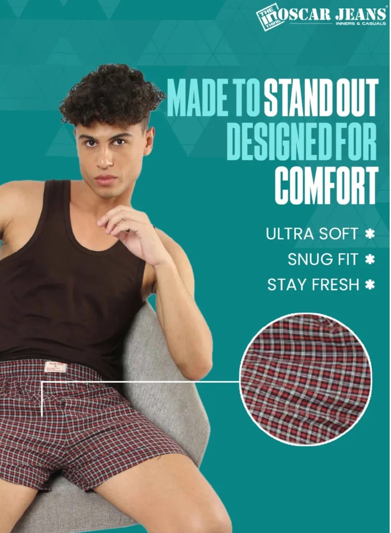 OSCAR JEANS 6 Pack Mens Boxers Underwear Cotton Rich Relaxed Fit Antibacterial Soft Elastic Waistband  - Image 3