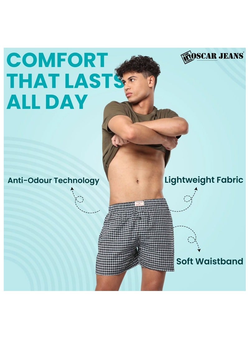 OSCAR JEANS 6 Pack Mens Boxers Underwear Cotton Rich Relaxed Fit Antibacterial Soft Elastic Waistband  - Image 5