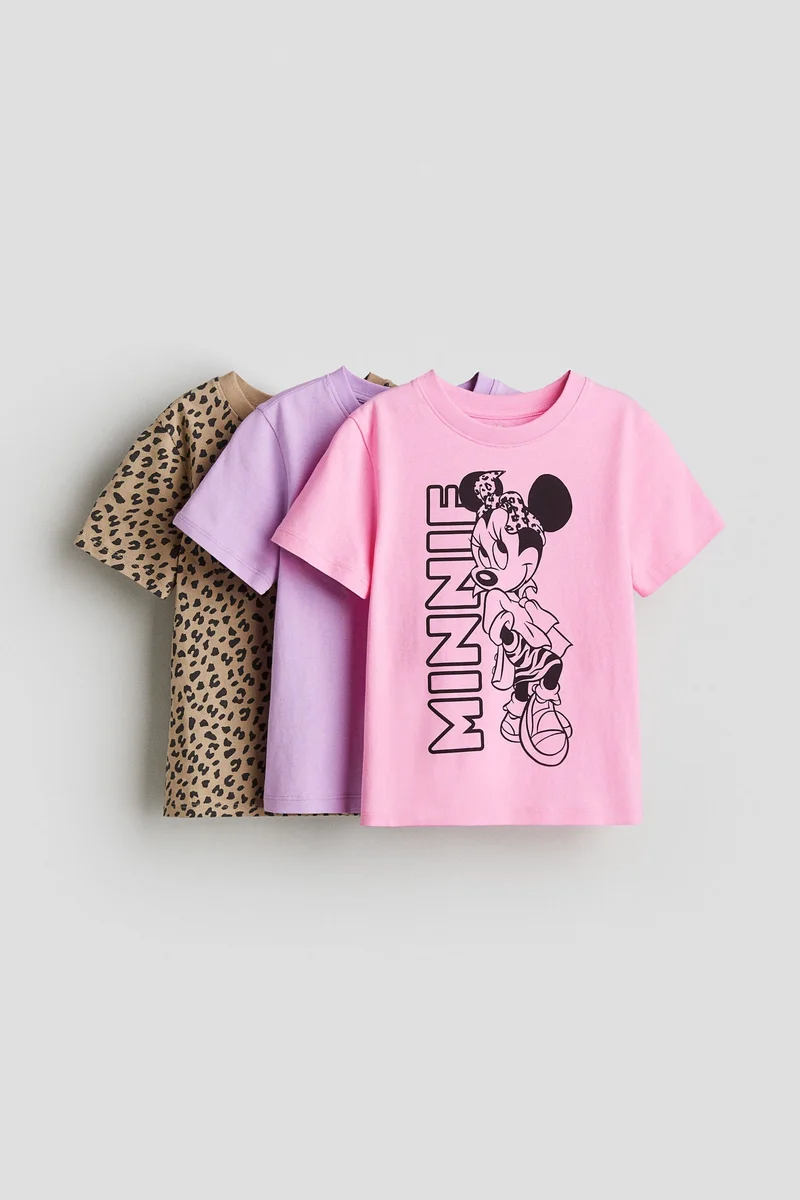 H&M 3-pack printed jersey tops