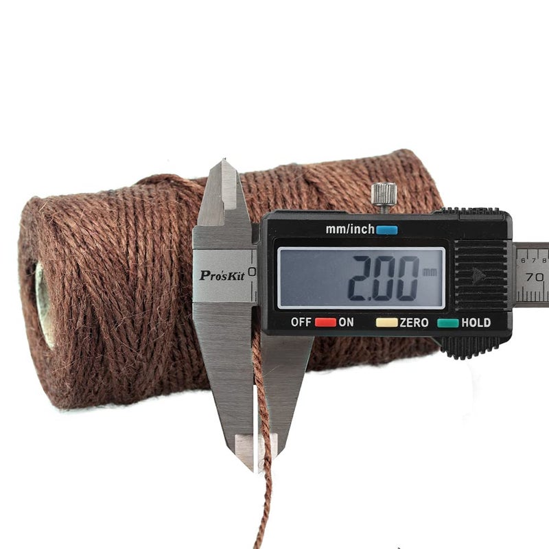 KINGLAKE 328 Feet Natural Jute Twine Best Arts Crafts Gift Twine Christmas Twine Durable Packing String,Coffee - Image 2