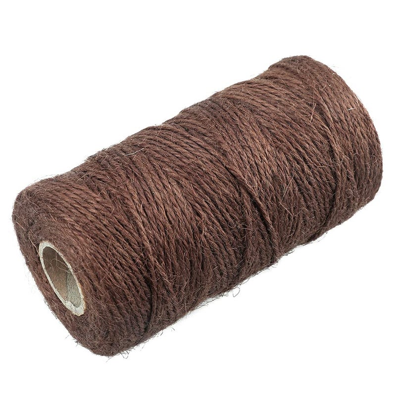 KINGLAKE 328 Feet Natural Jute Twine Best Arts Crafts Gift Twine Christmas Twine Durable Packing String,Coffee - Image 4