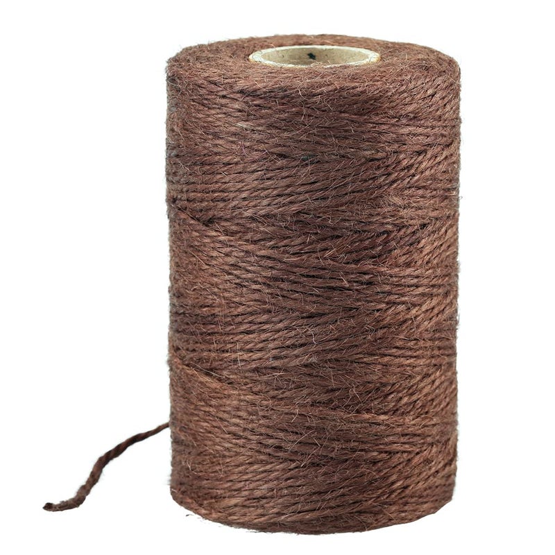 KINGLAKE 328 Feet Natural Jute Twine Best Arts Crafts Gift Twine Christmas Twine Durable Packing String,Coffee - Image 1
