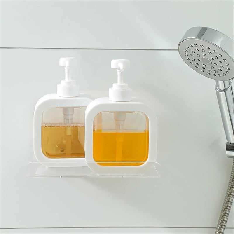 MEZON Plastic Soap Dispenser Refillable Hand Wash Liquid Dispenser Shower Bottles Dish Detergent Bottle Shampoo Lotion Bottle with Pump for Kitchen Bathroom Hotel 2 PCs 500 ml - Image 3