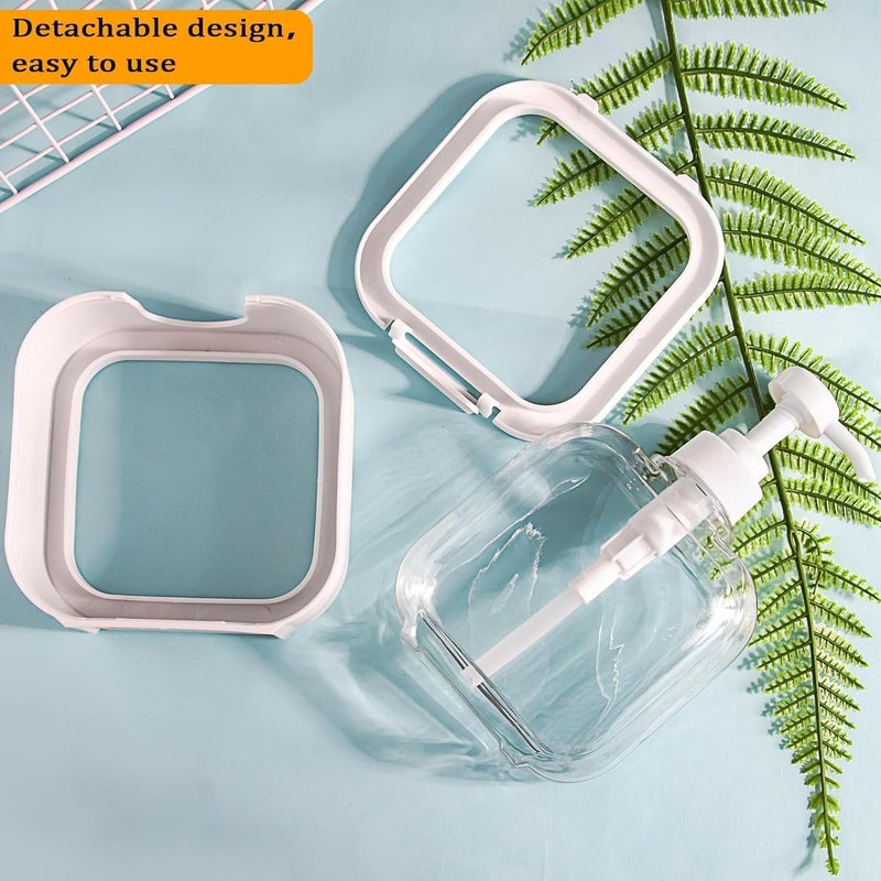MEZON Plastic Soap Dispenser Refillable Hand Wash Liquid Dispenser Shower Bottles Dish Detergent Bottle Shampoo Lotion Bottle with Pump for Kitchen Bathroom Hotel 2 PCs 500 ml - Image 5