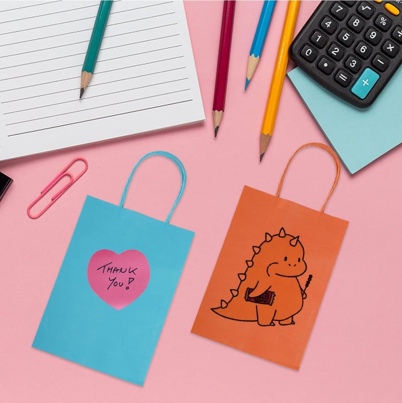 NADSSJL 30 Pcs Paper Party Bags, Gift and Sweet Bags with Handles, Kraft Bags with Stickers, Paper Party Bags for Kids Party, Celebrations, Baby Shower, Birthday, Halloween, Christmas -15 x 8 x 21 cm - Image 5