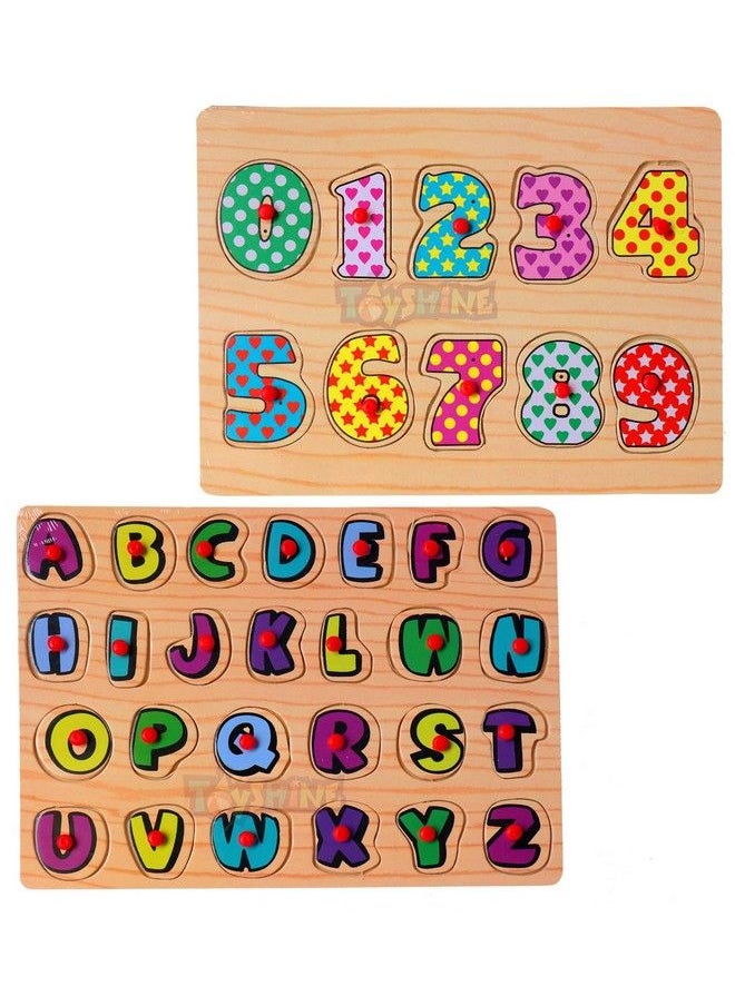Toyshine Wooden Abc Abd 123 Letters And Numbers Puzzle Toy Educational And Learning Toyset 1  - Image 1