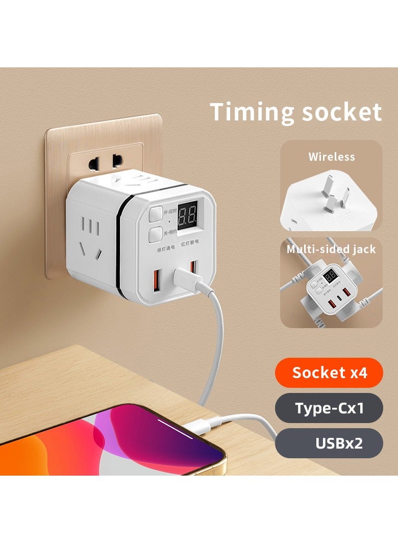EXCLIFE Creative USB socket intelligent timing socket multi-function mobile phone charging socket board  - Image 2
