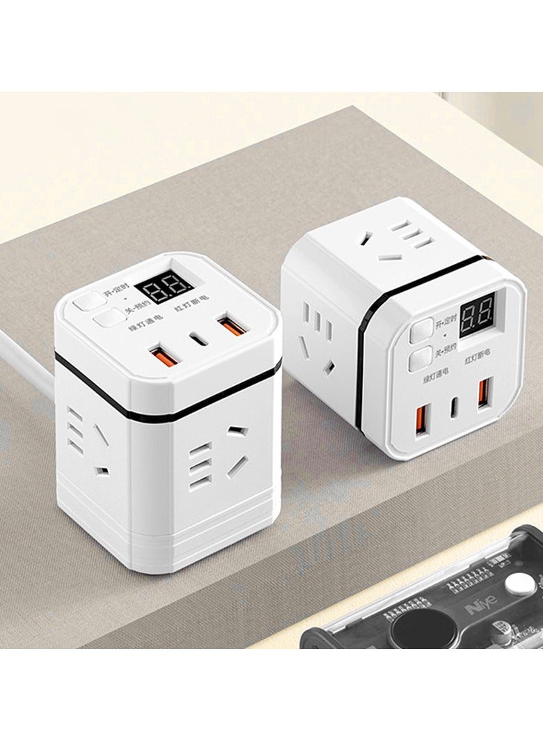 EXCLIFE Creative USB socket intelligent timing socket multi-function mobile phone charging socket board  - Image 1