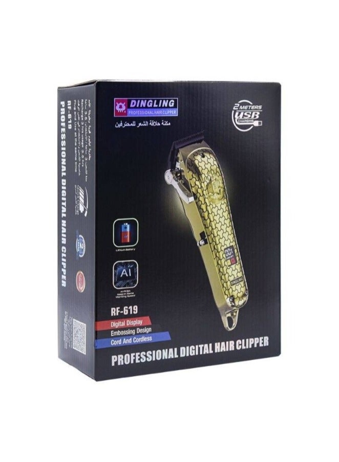 DINGLING Professional Electric Hair and Beard Trimmer Gold