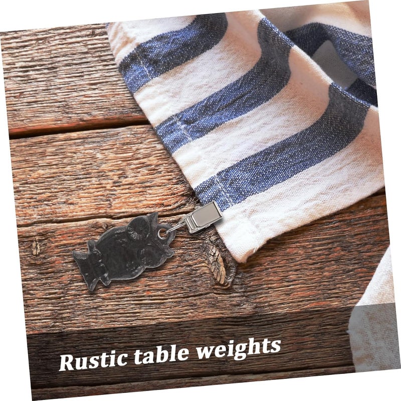VOSAREA 4pcs Owl Tablecloth Weights Clips for Outdoor Tables Iron Vintage European Style Clips Preventing Tablecloths from Shifting, Easy to Attach for Patio and Garden - Image 2
