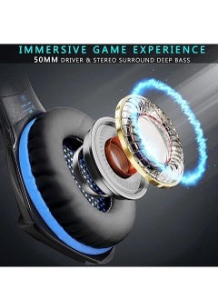 Beexcellent GM-5 Stereo Gaming Headset with Microphone for Mac Nintendo Switch PS4, PC, Xbox One Controller, Noise Cancelling Over Ear Professional Gaming Headphones with Mic, Volume Control ,LED Light, Bass Surround -Black - pzsku/Z0760498000C60AE6AD8EZ/45/_/1723900434/4191909e-0f45-4b11-ae22-b37b1c8094a6