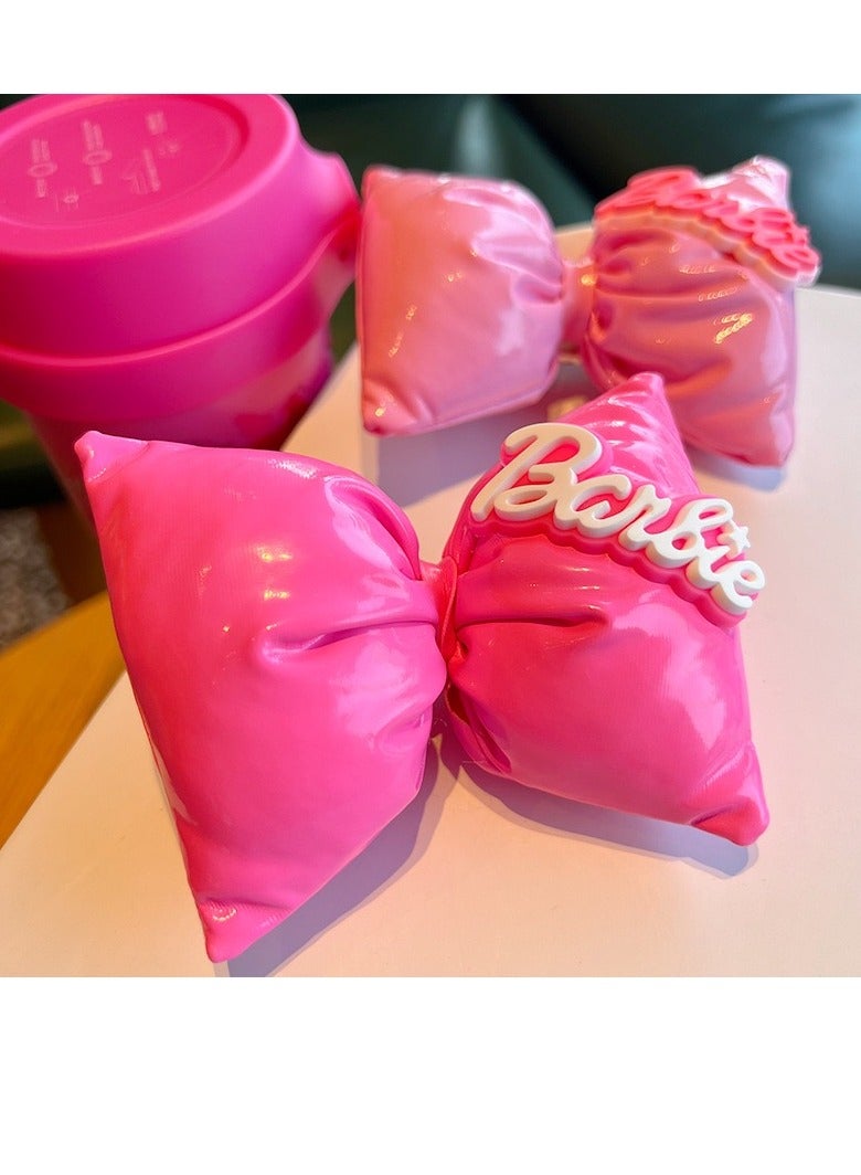 hiwonka 2 Pcs Barbie Girl Woman Kids Bow, Dimensional Soft Hair Clips,Hair Accessories Gift Set,Princess Bow,Barbie Hair Clips,Crocodile Clips,Age 3+ - Image 1