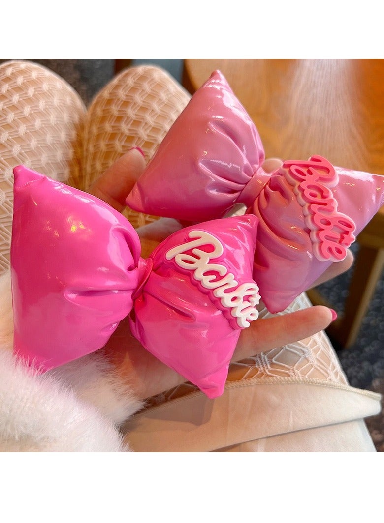 hiwonka 2 Pcs Barbie Girl Woman Kids Bow, Dimensional Soft Hair Clips,Hair Accessories Gift Set,Princess Bow,Barbie Hair Clips,Crocodile Clips,Age 3+ - Image 2