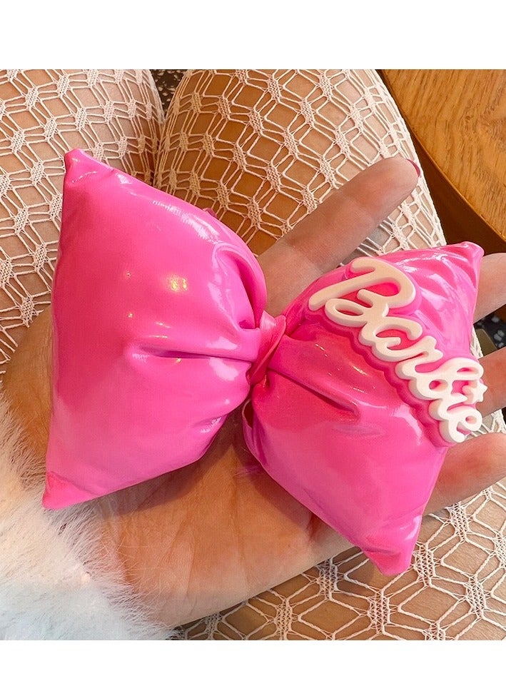 hiwonka 2 Pcs Barbie Girl Woman Kids Bow, Dimensional Soft Hair Clips,Hair Accessories Gift Set,Princess Bow,Barbie Hair Clips,Crocodile Clips,Age 3+ - Image 3