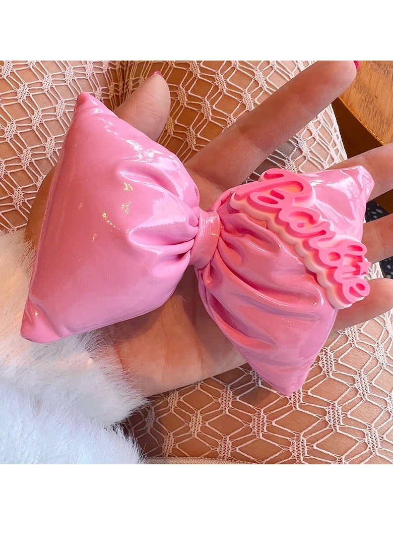 hiwonka 2 Pcs Barbie Girl Woman Kids Bow, Dimensional Soft Hair Clips,Hair Accessories Gift Set,Princess Bow,Barbie Hair Clips,Crocodile Clips,Age 3+ - Image 4