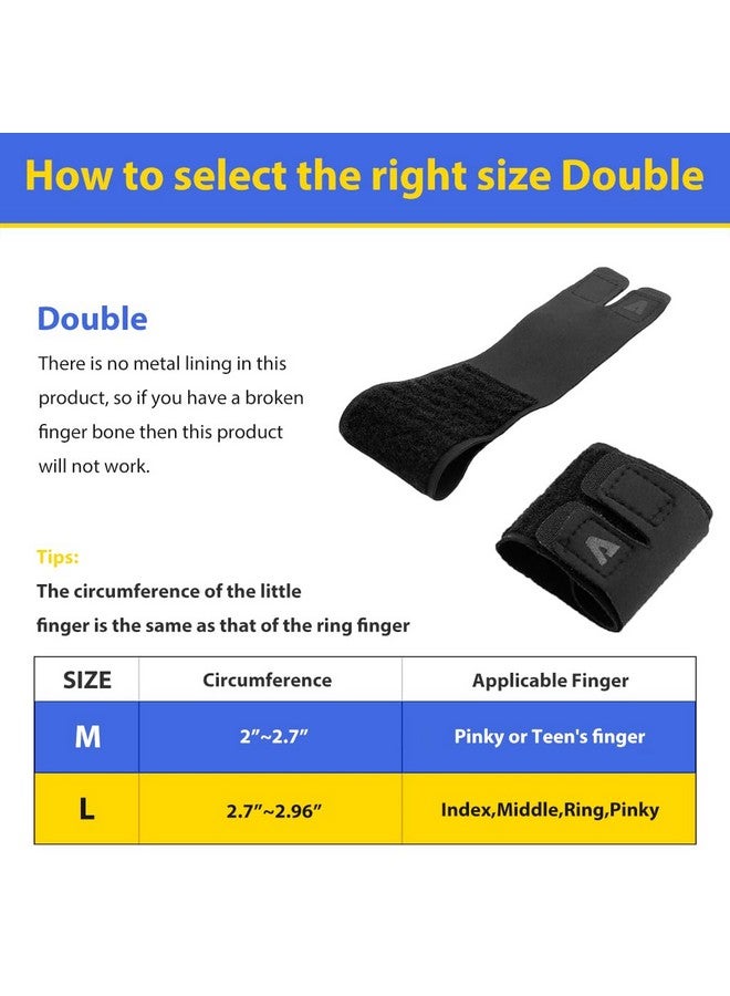 Proberos® Compression Band for Finger Dual Finger Finger Compression Sleeve Support Band Finger Guards Compression Band Brace Wraps for Basketball Player Volleyball Player, Athletes, Size M - Image 3