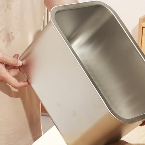 GOVNPJ Stainless Steel Dish Basin, 18L Multipurpose Kitchen Sink Tub for Washing Dishes & Vegetables, Heavy-Duty Rust-Resistant Dishpan with Flat Base (15.74"x11.8"x5.9") - Image 3