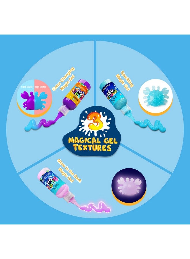 Kiditos مجموعة ألعاب كيديتوس السحرية من الجل المائي، مجموعة الجنية المائية - 16 جل سحري و 12 قالب - اصنع حيواناتك المائية وألعاب قابلة للضغط - مجموعة حرف يدوية ممتعة لصيف  ، هدايا عيد الميلاد و هدايا الحفلات للأطفال من عمر 3 سنوات وما فوق - Image 3