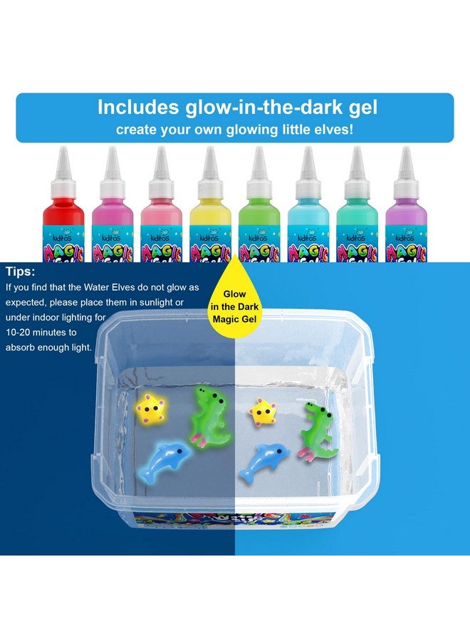 Kiditos مجموعة ألعاب كيديتوس السحرية من الجل المائي، مجموعة الجنية المائية - 16 جل سحري و 12 قالب - اصنع حيواناتك المائية وألعاب قابلة للضغط - مجموعة حرف يدوية ممتعة لصيف  ، هدايا عيد الميلاد و هدايا الحفلات للأطفال من عمر 3 سنوات وما فوق - Image 4