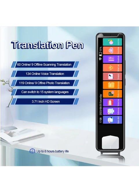 Scan Reader Pen, Language Translation Pen, Text to Speech Device Translator Device Support 134 Languages OCR Reader Pen,Photo and Text & Voice Translation Device for Business Students Adults