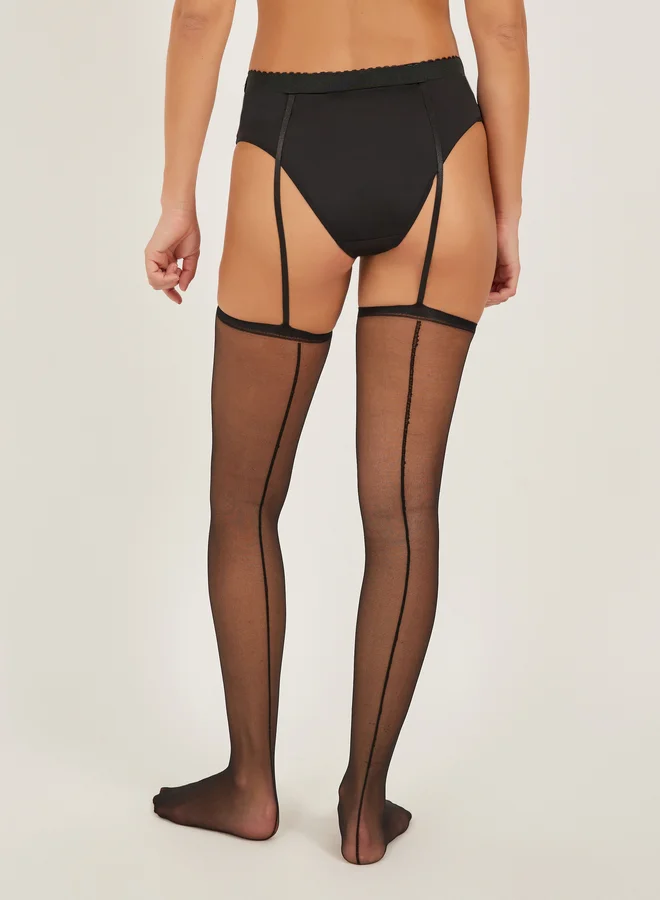 Styli Styli Plain Garter Belt Stockings