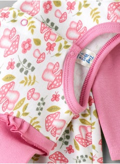 Tiny Hug Girls' Mushroom Print Long Sleeve Onesie  - Image 4