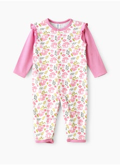 Tiny Hug Girls' Mushroom Print Long Sleeve Onesie  - Image 1