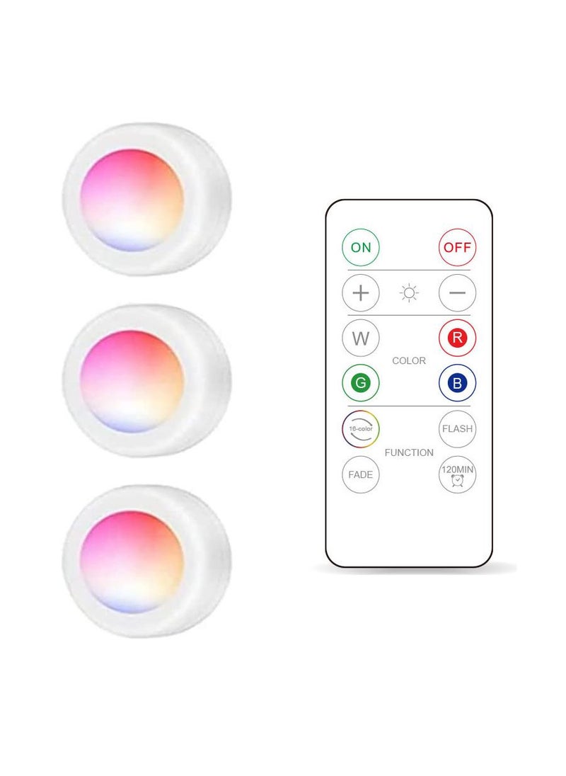 Y&D - 3 PCS Creative 16 Color Led Press Fast Color Change Atmosphere Color Light Remote Control Cabinet Lights - Image 1
