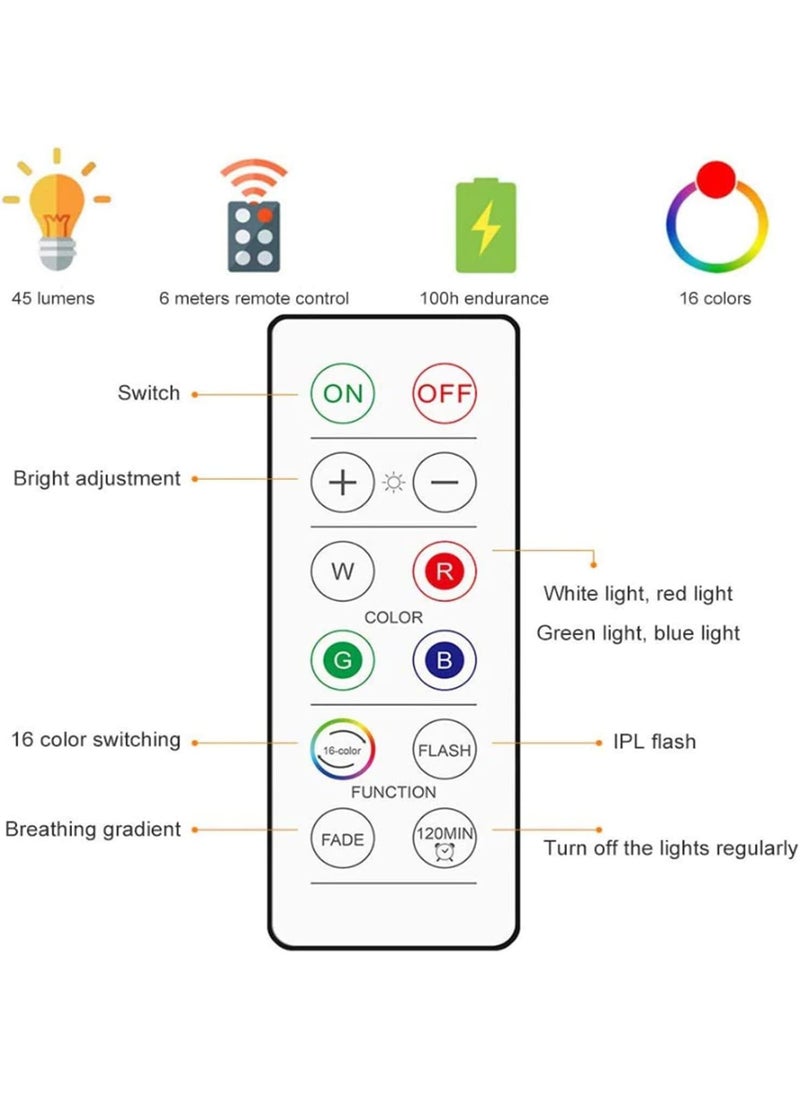 Y&D - 3 PCS Creative 16 Color Led Press Fast Color Change Atmosphere Color Light Remote Control Cabinet Lights - Image 1