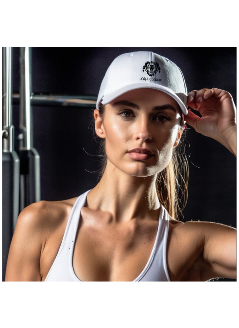 AlphaSquad AlphaSquad Baseball Cap Unisex Adjustable Size for Sports, Running, Gym Workouts and Outdoor Activities (White)  - Image 4