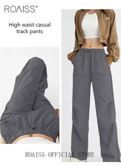 roaiss Women HighWaisted Utility Pants Casual Drawstring Jogger Leg Shaping Fashionable Slimming Flowy Wide Leg Versatile and Stylish  - Image 2