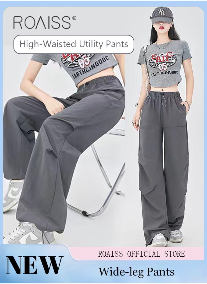 Women HighWaisted Utility Pants Casual Drawstring Jogger Leg Shaping Fashionable Slimming Flowy Wide Leg Versatile and Stylish - pzsku/Z0760790EC572BA4F90AEZ/45/_/1694852115/71e8aabb-0212-43b7-bb54-1e82782f2754