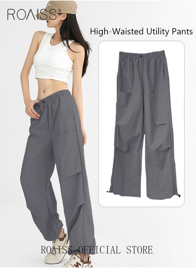 Women HighWaisted Utility Pants Casual Drawstring Jogger Leg Shaping Fashionable Slimming Flowy Wide Leg Versatile and Stylish - pzsku/Z0760790EC572BA4F90AEZ/45/_/1694852116/ed5ba6e6-faa4-497c-94dd-67cb1dc7fa45